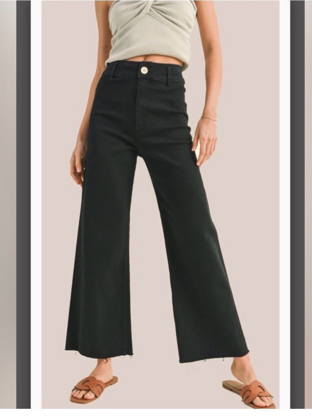 Miou muse wide leg black denim jeans sz small